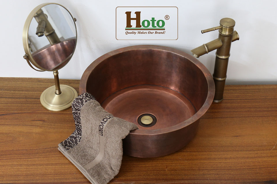Bồn rửa tay bằng đồng thau, lavabo bằng đồng.