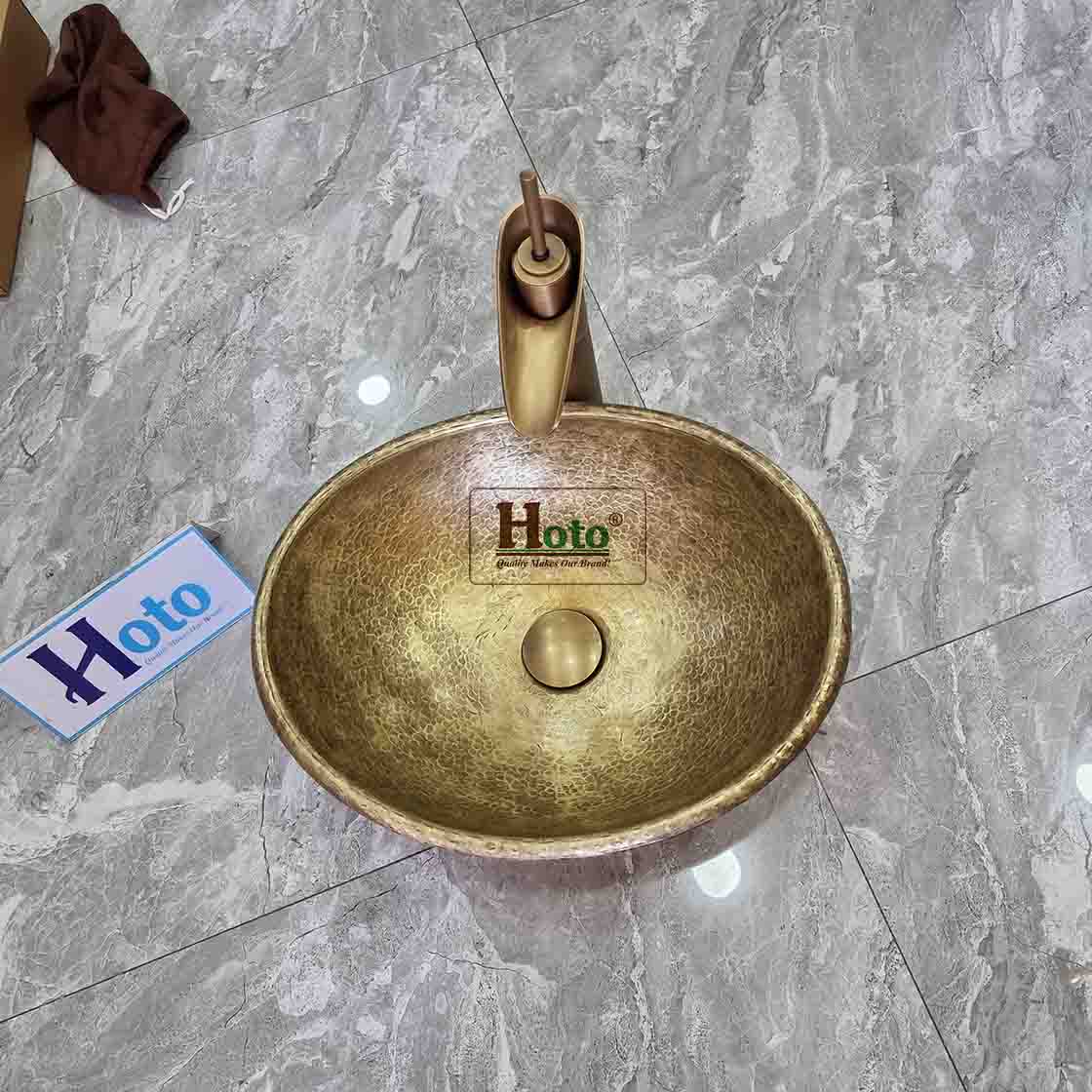 Bồn rửa tay bằng đồng, lavabo bằng đồng.