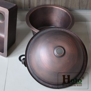 Lavabo bằng đồng đỏ, chậu rửa làm bằng đồng.