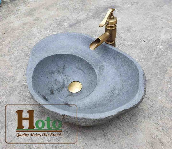 Lavabo đá cuội tự nhiên hình xoắn ốc.