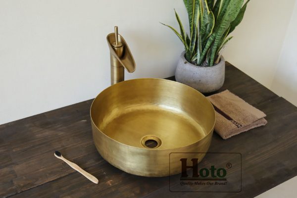 Bồn rửa mặt bằng đồng thau, lavabo bằng đồng.