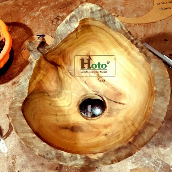 Lavabo làm bằng gỗ, chậu rửa bằng gỗ tự nhiên.