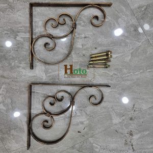 Cặp eke sắt mỹ thuật treo tường.