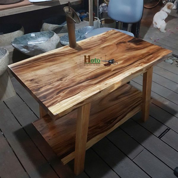 Bộ bàn gỗ me tây nguyên tấm cao cấp sử dụng cho lavabo đặt nổi.