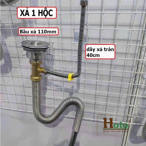 Bộ xả chậu rửa chén bằng Inox304 cao cấp sử dụng cho chậu đôi.