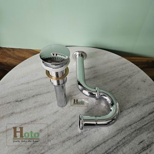 Bộ xả kiếng bằng đồng mạ Crom cao cấp dùng cho lavabo không có lỗ xả tràn.