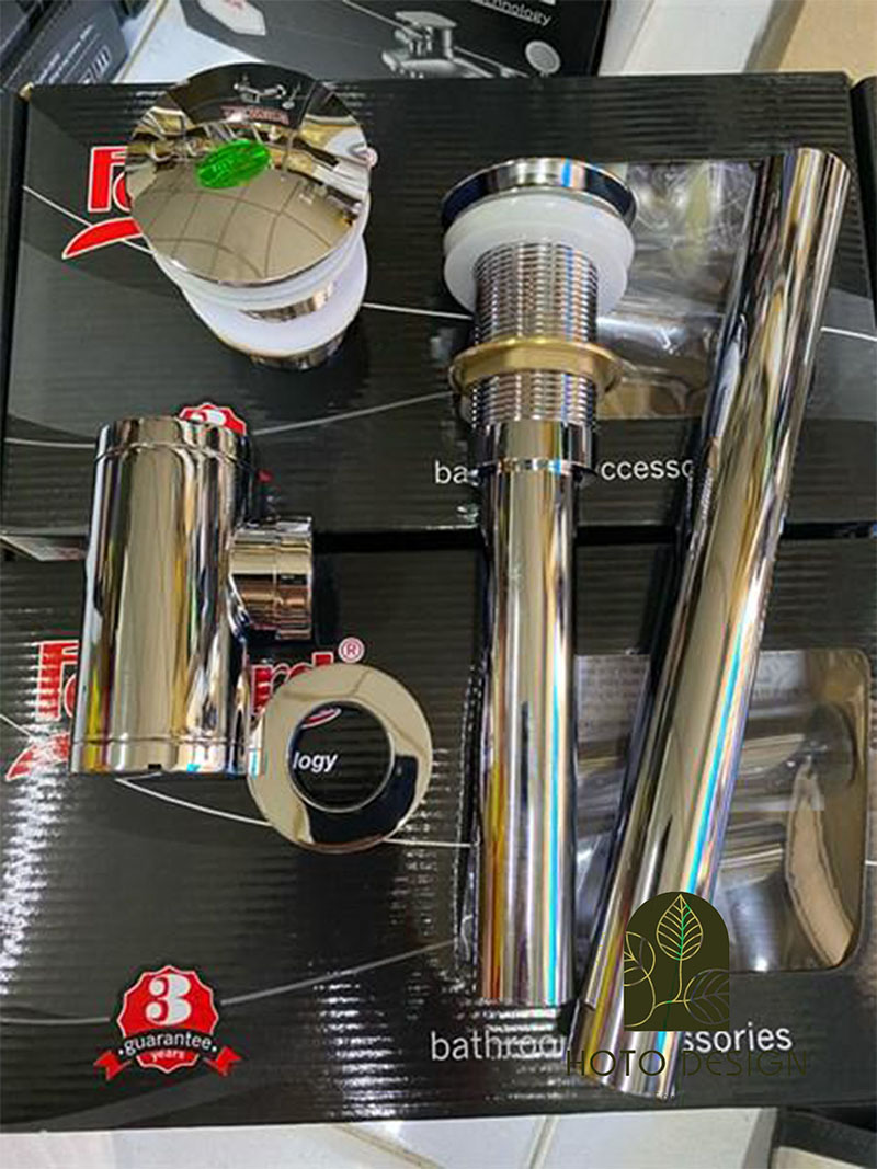 Bộ xả kính bằng đồng mạ crom bóng cao cấp.