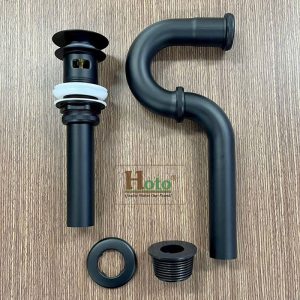 Bộ xả tràn bằng đồng đen cao cấp sử dụng cho lavabo, chậu rửa tay có lỗ xả tràn.