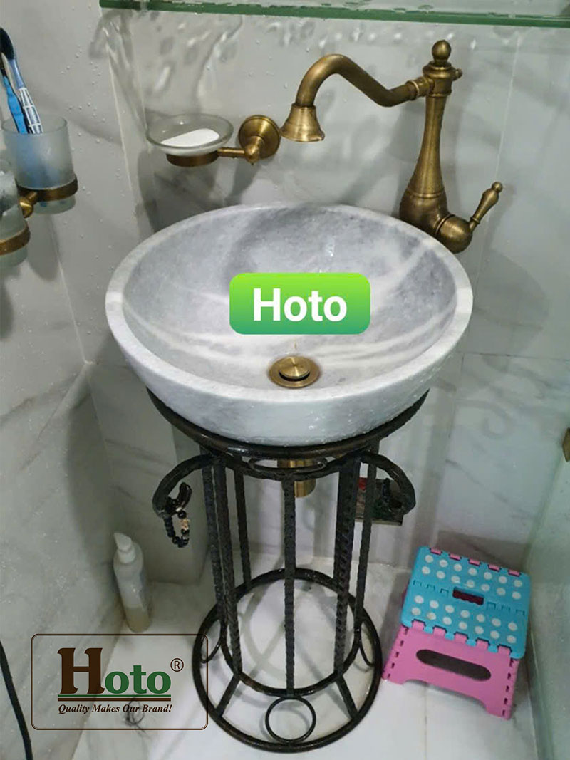 Chân sắt mỹ thuật dùng để đặt chậu lavabo gọn gàng cho nhà tắm.