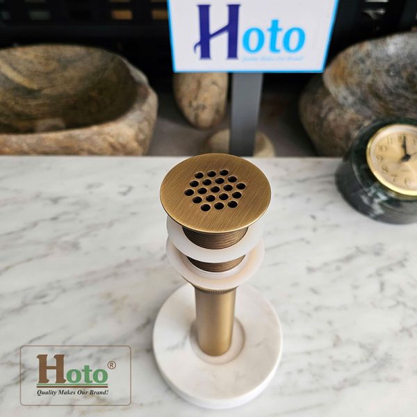 Đầu xả lưới bằng đồng xả nước liên tục dành cho lavabo.
