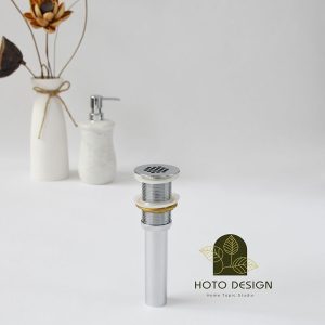 Đầu xả lưới bằng đồng mạ crom xả nước liên tục dành cho lavabo.
