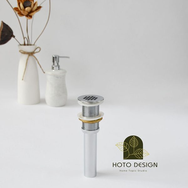 Đầu xả lưới bằng đồng mạ crom xả nước liên tục dành cho lavabo.