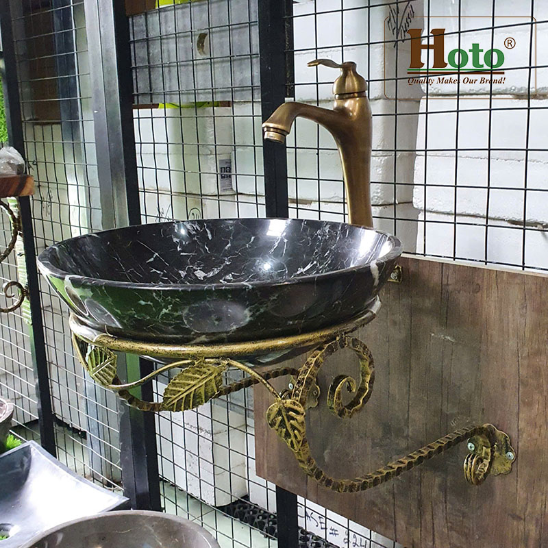 Kệ sắt treo tường dùng cho lavabo đế tròn.