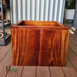 Tủ lavabo bằng gỗ me tây cao cấp treo tường dùng cho lavabo đặt nổi hoặc bán âm.