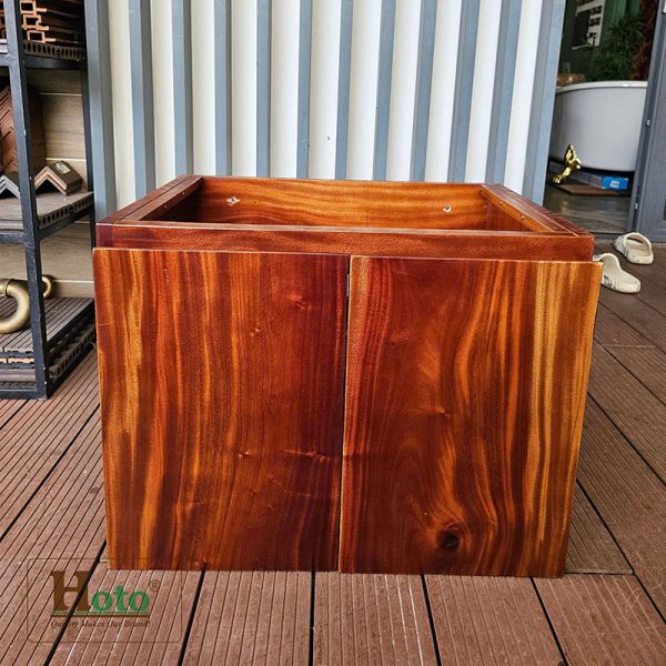 Tủ lavabo bằng gỗ me tây cao cấp treo tường dùng cho lavabo đặt nổi hoặc bán âm.