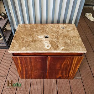 Tủ lavabo bằng gỗ me tây cao cấp treo tường dùng cho lavabo đặt nổi hoặc bán âm.