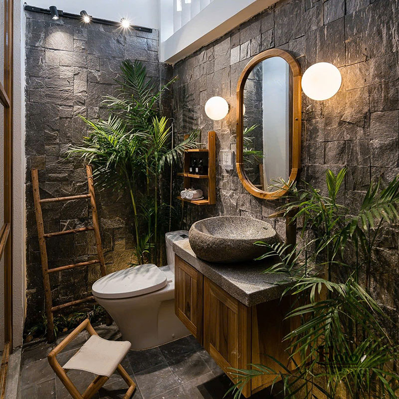 Tủ lavabo bằng gỗ me tây cao cấp treo tường dùng cho lavabo đặt nổi hoặc bán âm.