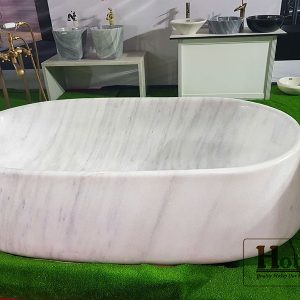 Bồn tắm bằng đá cẩm thạch nguyên khối, vẻ đẹp của sự sang trọng.