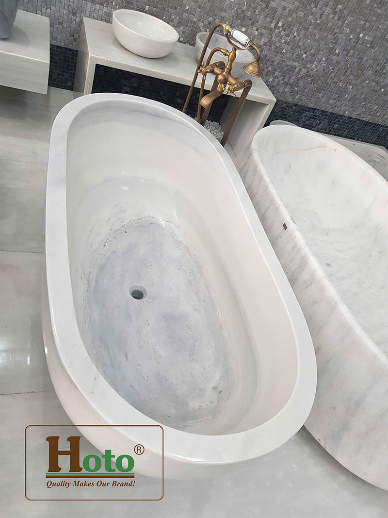 Bồn tắm bằng đá cẩm thạch nguyên khối, vẻ đẹp của sự sang trọng.