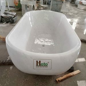 Bồn tắm bằng đá marble tự nhiên màu trắng được làm từ đá nguyên khối với vẻ đẹp sang trọng, cao cấp.
