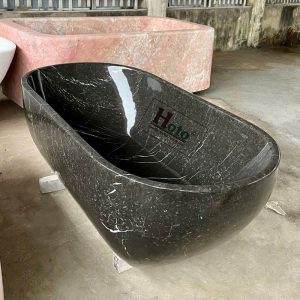 Bồn tắm bằng đá marble tự nhiên màu đen được làm từ đá nguyên khối với vẻ đẹp sang trọng, cao cấp.