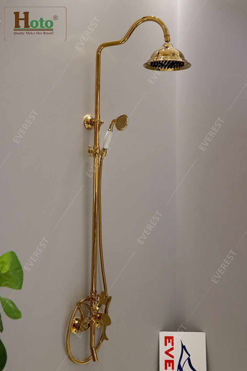 Sen cây bằng đồng mạ vàng EV-MV02 cao cấp sang trọng dành cho nhà tắm.