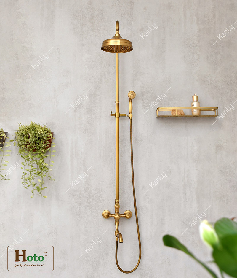 Sen cây tắm đứng sử dụng nóng lạnh chất liệu bằng đồng cổ điển sang trọng.