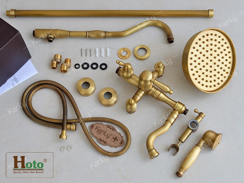 Sen cây tắm đứng sử dụng nóng lạnh chất liệu bằng đồng cổ điển sang trọng.