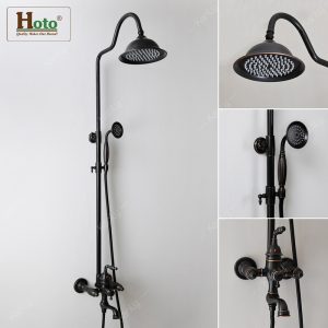Sen cây tắm đứng bằng đồng màu đen GCS14B kiểu dáng cổ điển sang trọng.