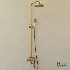 Sen tắm bằng đồng cổ điển sang trọng dành cho nhà tắm mộc, Vintage.