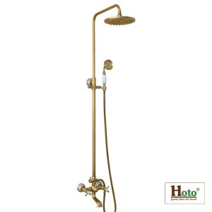 Sen tắm bằng đồng cổ điển sang trọng dành cho nhà tắm mộc, Vintage.