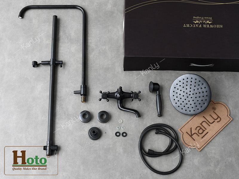 Sen tắm bằng đồng màu đen Kanly GCS05B lịch lãm sang trọng cho nhà tắm.