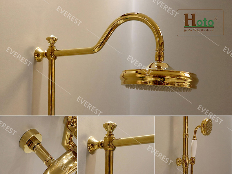 Sen tắm mạ vàng bằng đồng cao cấp EV-MV05 mang lại sự xa xỉ cho nhà tắm.