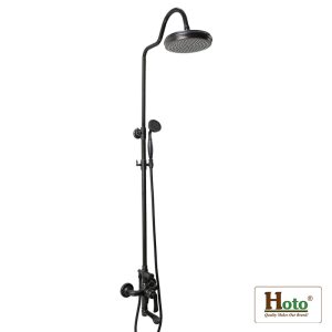 Sen tắm màu đen bằng đồng cổ điển sang trọng dành cho nhà tắm hiện đại, tân cổ điển.
