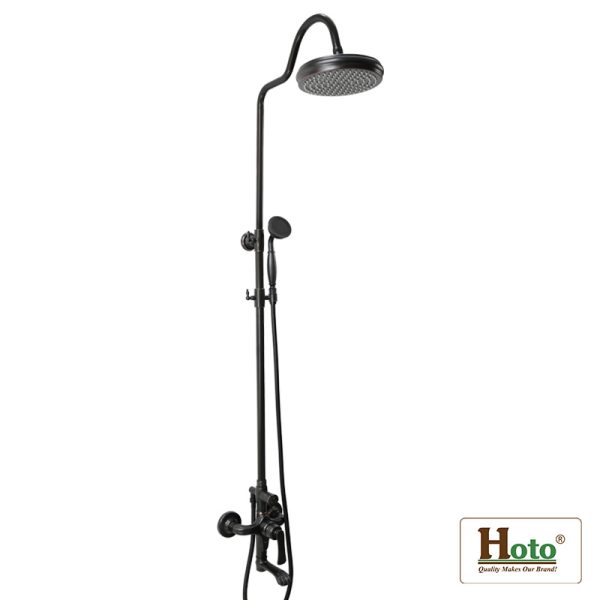 Sen tắm màu đen bằng đồng cổ điển sang trọng dành cho nhà tắm hiện đại, tân cổ điển.