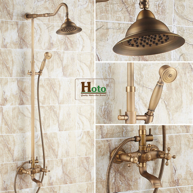 Sen tắm bằng đồng thau màu vàng cổ điển GCS13 phù hợp với không gian mộc, hoài niệm.